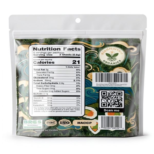 KindHarvest Organics Roasted Seaweed Sheets Sushi Nori-1
