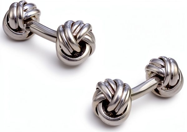 Gunmetal Double Knot Cufflinks Cuff-Daddy Men's-0