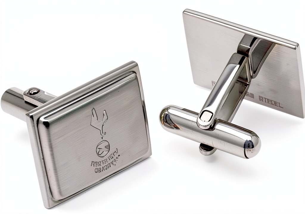 Tottenham Hotspur steel cufflinks displayed on a crisp white shirt cuff