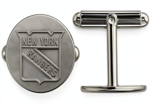 SS010RNG Sports Fan Cuff Links - Stainless Steel Ring Compact Design-0