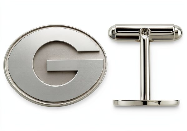 LogoArt 925 Sterling Silver Men's Cuff Links SS012UGA Rhodium Plated-0