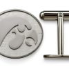 LogoArt Mens Cuff Links SS053UIA 925 Sterling Silver Rhodium Plated-0