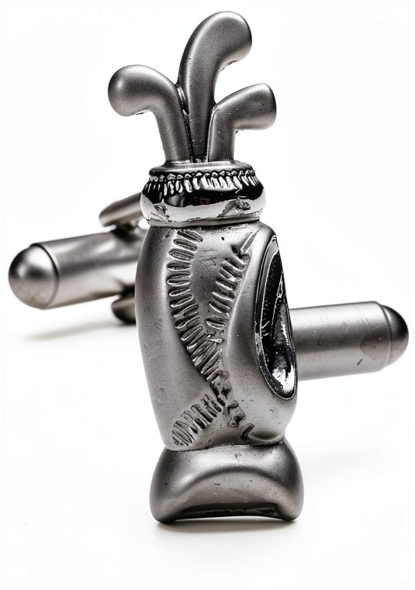 Cufflinks Brushed Nickel Bullet Backing Cuff Links CC-GLF-SL Style-0