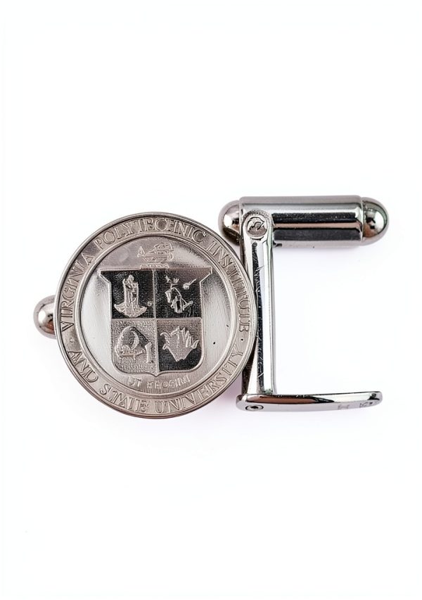 Virginia Tech Crest Cufflinks (Sterling Silver)-1