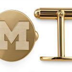 Michigan Cuff Links Gold Plated by LogoArt 15mm Silver Finish-0