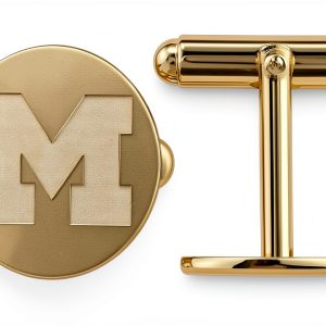 Michigan Cuff Links Gold Plated by LogoArt 15mm Silver Finish-0