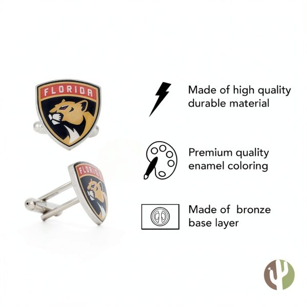 Desert Cactus Florida Panthers Cufflinks NHL Team Logo National Hockey League Formal Wear (Cufflinks)-2