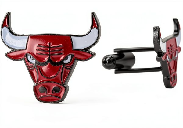 Desert Cactus Chicago Bulls Cufflinks NBA Team Logo National Basketball Association Formal Wear (Cufflinks)-4