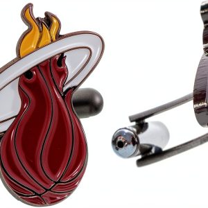 Desert Cactus Miami Heat Cufflinks Official NBA Team Logo Formal Wear-0
