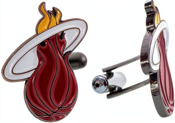 Desert Cactus Miami Heat Cufflinks Official NBA Team Logo Formal Wear-0