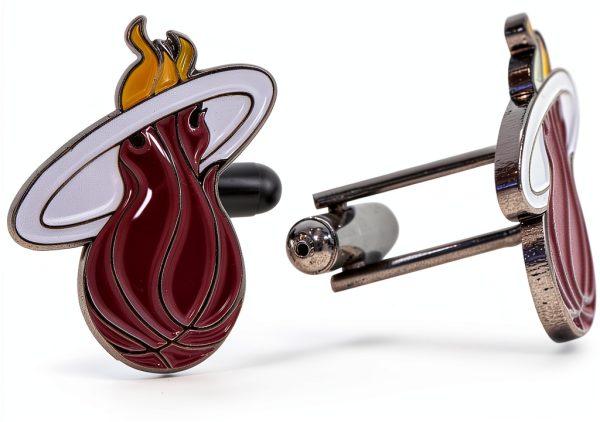 Desert Cactus Miami Heat Cufflinks Official NBA Team Logo Formal Wear-4
