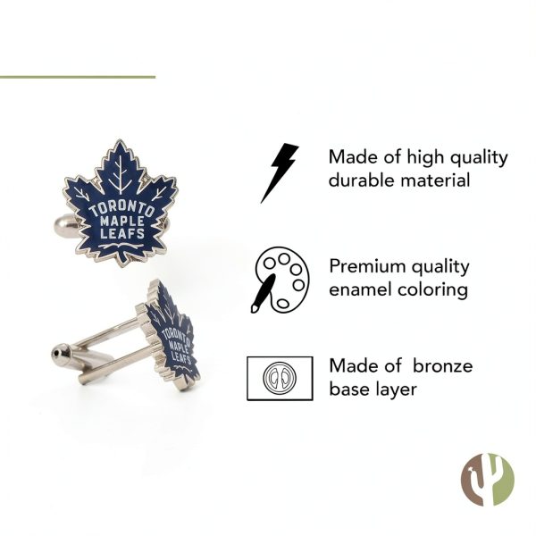 Toronto Maple Leafs Cufflinks by Desert Cactus – Premium Licensed NHL-2