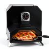 Christmas Gifts Pizza Oven Outdoor 12" Portable Pellet Pizza Stove Wood Fired Stainless Steel Pizza Maker for Backyard or Outside Camping With a Thermometer,a Carry Bag and a Cutter-1