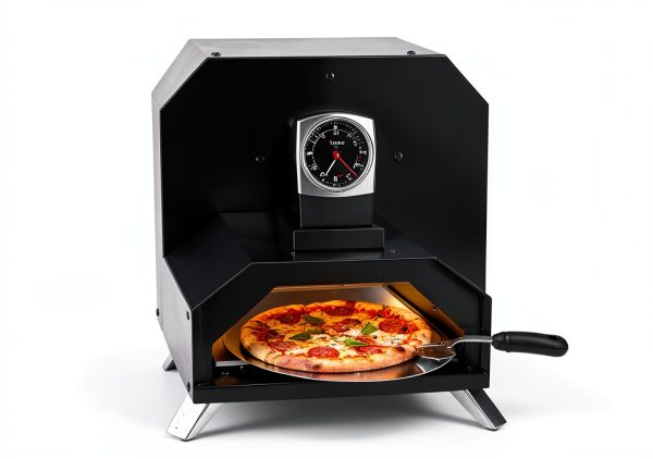 Christmas Gifts Pizza Oven Outdoor 12" Portable Pellet Pizza Stove Wood Fired Stainless Steel Pizza Maker for Backyard or Outside Camping With a Thermometer,a Carry Bag and a Cutter-1