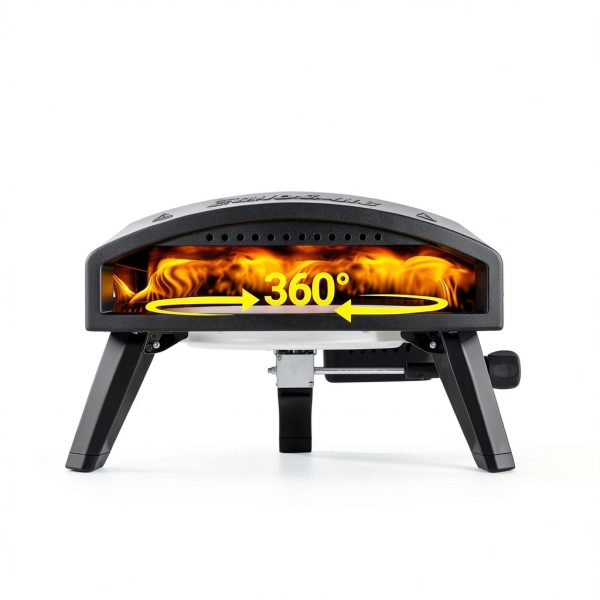 EchoSmile 12 inch Gas Outdoor Pizza Oven Black Propane 950F Fast Cook-6