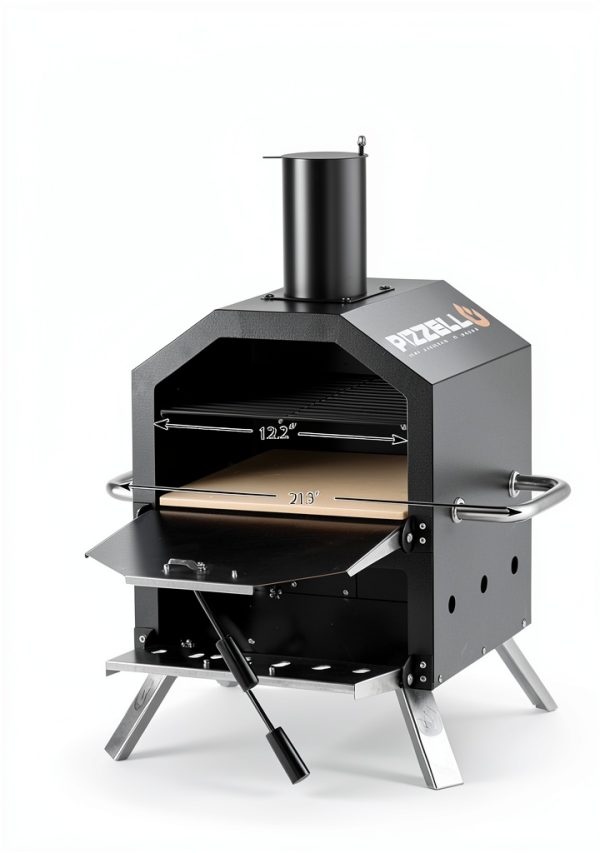 Wood Fired Pizza Maker PIZZELLO 2-Layer 26-Inch with Stone & Cover-5