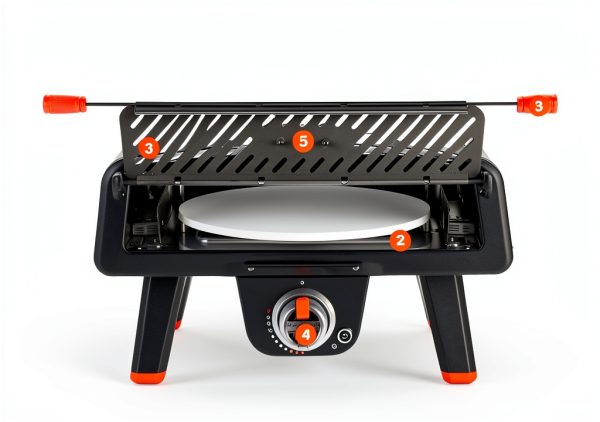 Blackstone 2404 Leggero Pro Portable Pizza Oven with 13" Rotating Cordierite Pizza Stone, Steel, Black-3