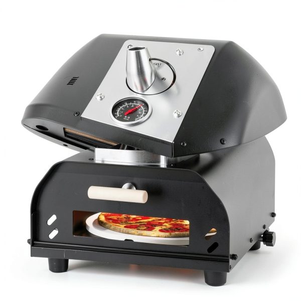12 inch Outdoor Pizza Oven, Wood Pellet Pizza Ovens with 360° Rotating Pizza Stone, Outside Portable Pizza Stove, Tabletop Pizza Oven for Backyard, Camping, Patio, black-5