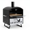 Giantex Wood Fired Outdoor Pizza Oven with 16-Inch Pizza Stone, 2-Layer Cooking Space, Portable Pizza Maker for Backyard, Camping & BBQ, Foldable Legs, Charcoal & Wood Burning Grill-6
