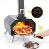 Christmas Gifts Pizza Oven Outdoor 12" Portable Pellet Pizza Stove Wood Fired Stainless Steel Pizza Maker for Backyard or Outside Camping With a Thermometer,a Carry Bag and a Cutter-3