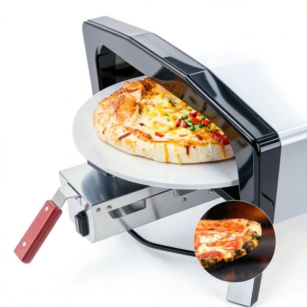 Outdoor Gas Pizza Oven MELLCOM XW00399SR 20" with 360° Rotating Stone-1