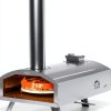 G-HWPON001, Rotatable Wood Fired Pizza Oven-12 inch, Silver-0