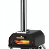12 inch Outdoor Pizza Oven, Wood Pellet Pizza Ovens with 360° Rotating Pizza Stone, Outside Portable Pizza Stove, Tabletop Pizza Oven for Backyard, Camping, Patio, black-0