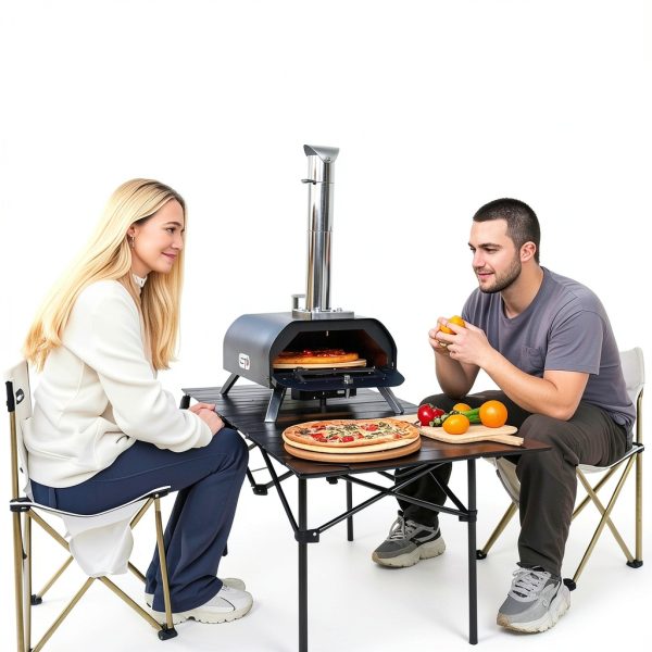 SizzleDelite 12" Wood Pellet Pizza Oven, Portable Stainless Steel-6