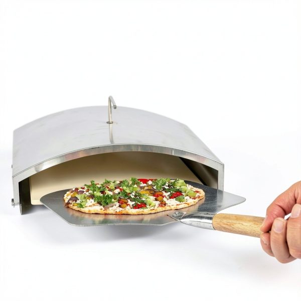 Green Mountain Grills Wood-Fired Steel Pizza Oven Attachment Accessory for Daniel Boone/Jim Bowie Model Grills with Square Pizza Stone, Silver-3