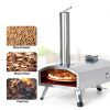 G-HWPON001, Rotatable Wood Fired Pizza Oven-12 inch, Silver-4