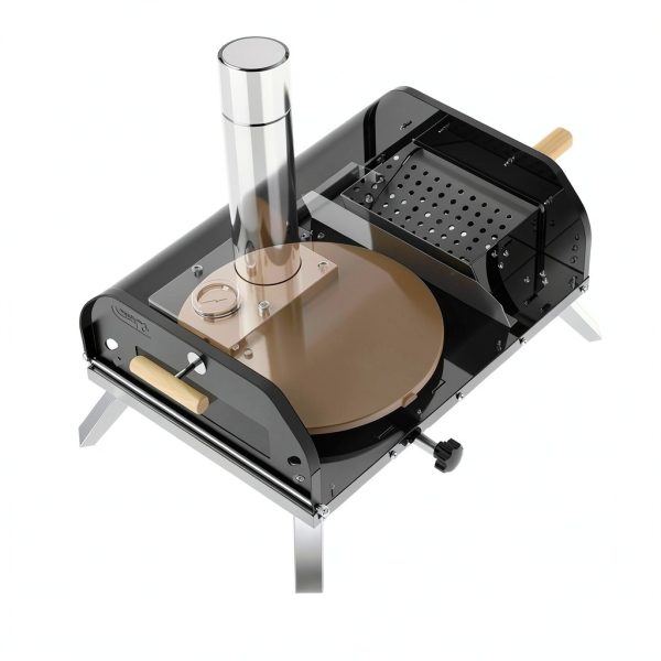 SizzleDelite 12" Wood Pellet Pizza Oven, Portable Stainless Steel-3