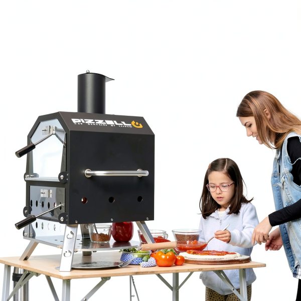 Wood Fired Pizza Maker PIZZELLO 2-Layer 26-Inch with Stone & Cover-1