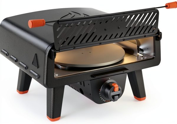 Blackstone 2404 Leggero Pro Portable Pizza Oven with 13" Rotating Cordierite Pizza Stone, Steel, Black-0