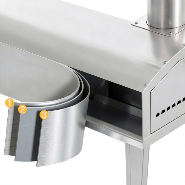 G-HWPON001, Rotatable Wood Fired Pizza Oven-12 inch, Silver-6