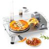 G-HWPON001, Rotatable Wood Fired Pizza Oven-12 inch, Silver-1