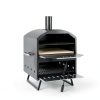 Giantex Wood Fired Outdoor Pizza Oven with 16-Inch Pizza Stone, 2-Layer Cooking Space, Portable Pizza Maker for Backyard, Camping & BBQ, Foldable Legs, Charcoal & Wood Burning Grill-8