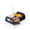 12 inch Outdoor Pizza Oven, Wood Pellet Pizza Ovens with 360° Rotating Pizza Stone, Outside Portable Pizza Stove, Tabletop Pizza Oven for Backyard, Camping, Patio, black-3