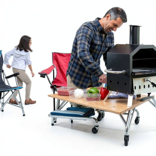 Wood Fired Pizza Maker PIZZELLO 2-Layer 26-Inch with Stone & Cover-6