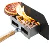12 inch Outdoor Pizza Oven, Wood Pellet Pizza Ovens with 360° Rotating Pizza Stone, Outside Portable Pizza Stove, Tabletop Pizza Oven for Backyard, Camping, Patio, black-4