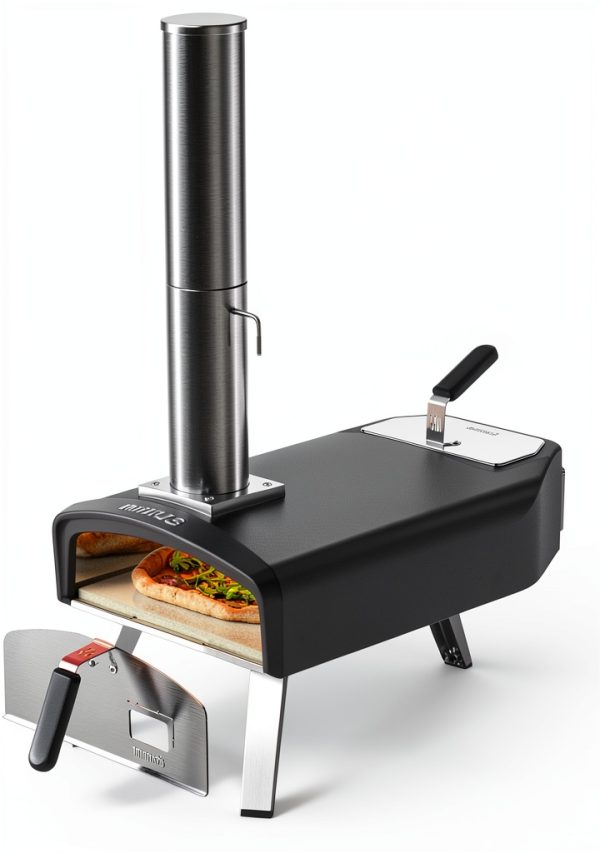 Outdoor Pizza Oven Mimiuo 12 inch Portable Wood Charcoal Oven-0