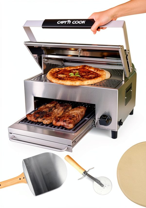 CAPTN COOK OvenPlus Pizza Oven Gas Double Deck 20in Stainless-0