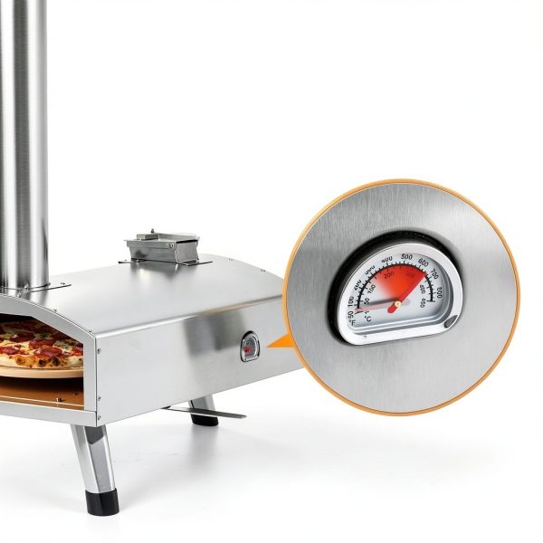 G-HWPON001, Rotatable Wood Fired Pizza Oven-12 inch, Silver-3