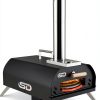 SizzleDelite 12" Wood Pellet Pizza Oven, Portable Stainless Steel-0