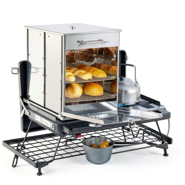 Lineslife Foldable Camping Oven 304 Steel 2 Tier Grill CAMPHOME-2