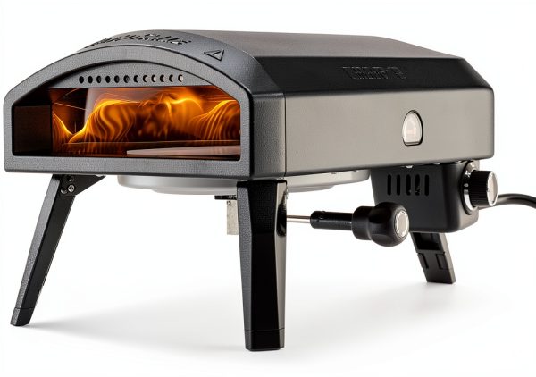 EchoSmile 12 inch Gas Outdoor Pizza Oven Black Propane 950F Fast Cook-0