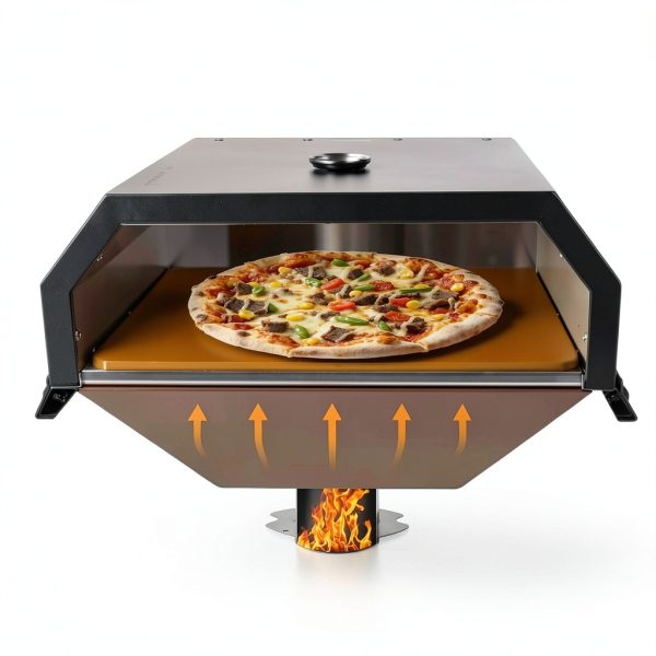 Pizza Oven Attachment Hisencn Grill Detachable Adjustable 13x13 Steel-7