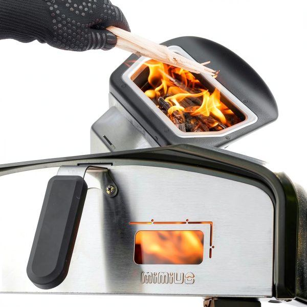 Outdoor Pizza Oven Mimiuo 12 inch Portable Wood Charcoal Oven-4