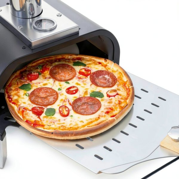 SizzleDelite 12" Wood Pellet Pizza Oven, Portable Stainless Steel-2