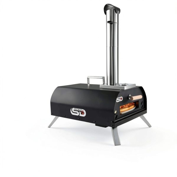 SizzleDelite 12" Wood Pellet Pizza Oven, Portable Stainless Steel-1